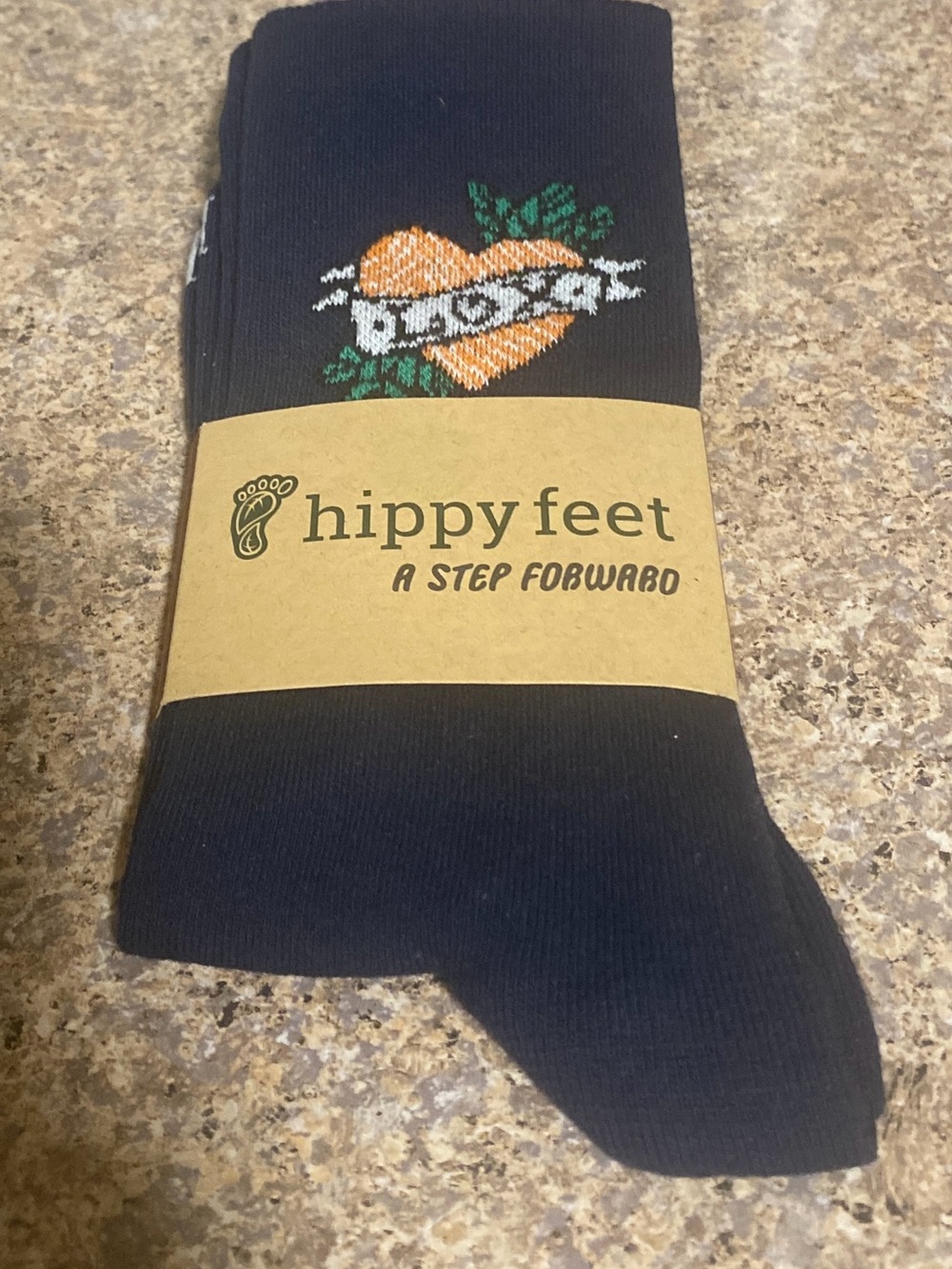 NWT Hippy Feet Biloxi Traditional Tattoo Heart Dagger Crew Socks Unisex Large